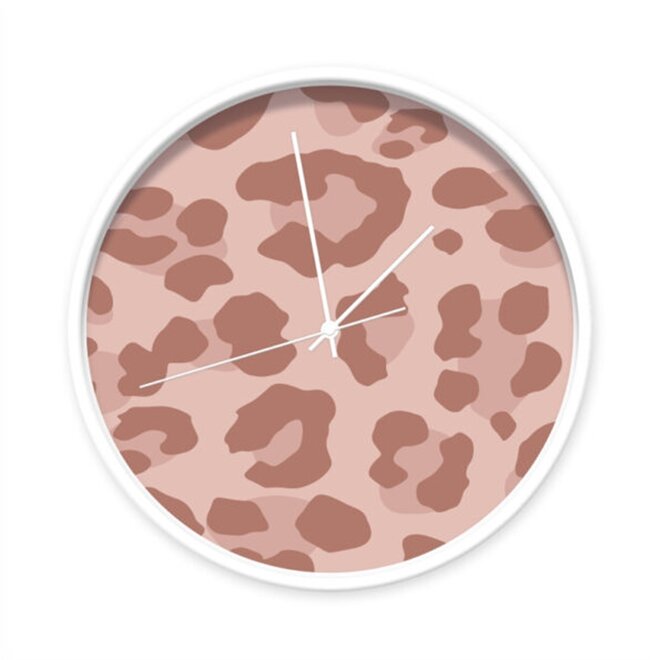 Clock Leopard pink