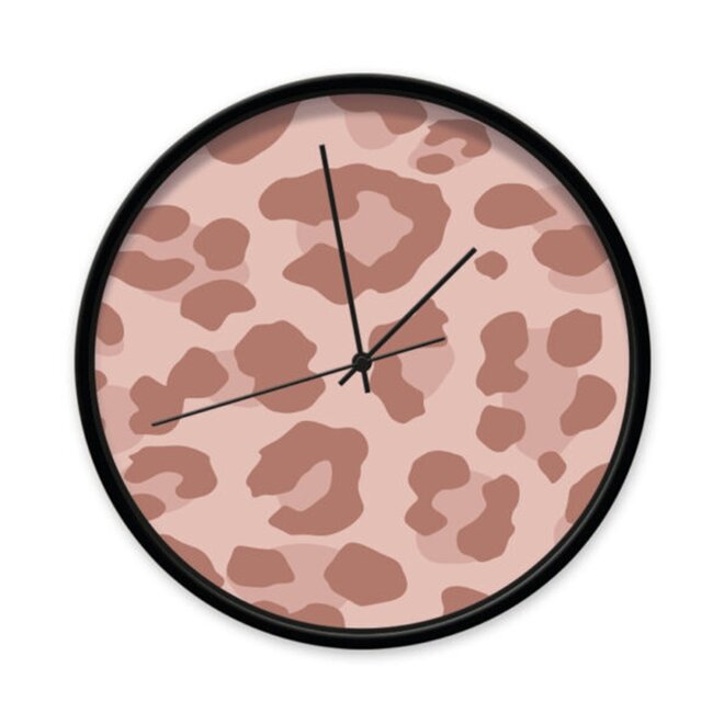 Clock Leopard pink