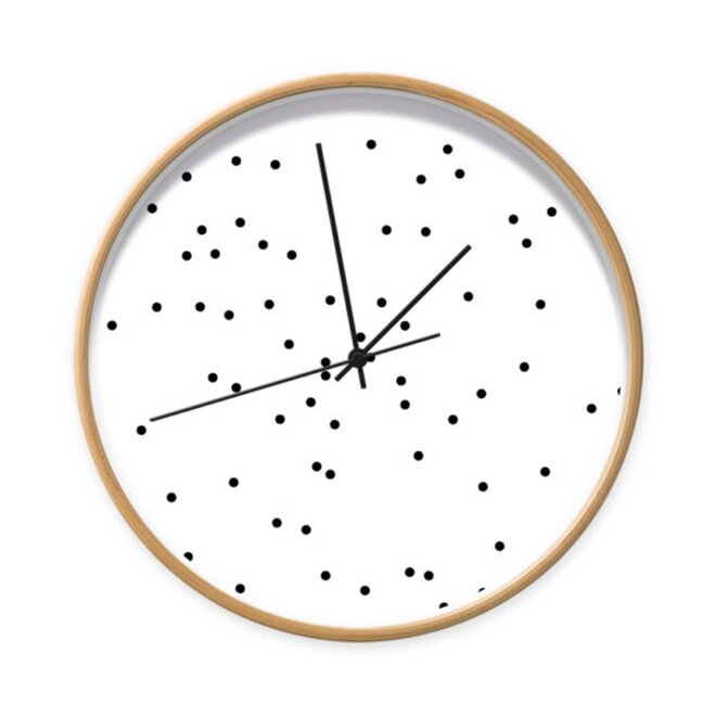 Clock white with black dots 001