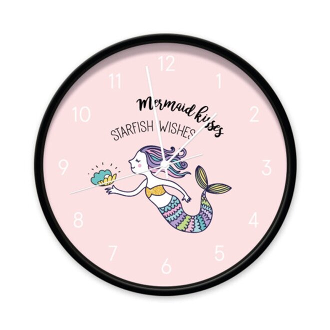 Clock Mermaid pink