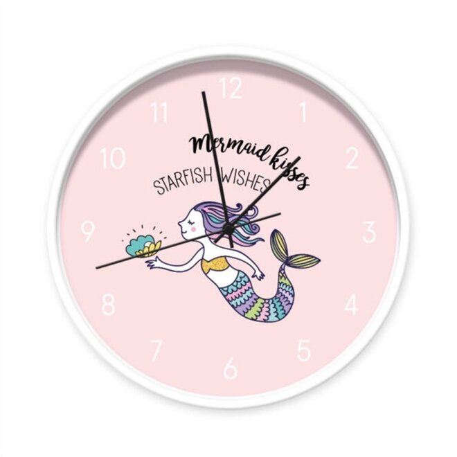 Clock Mermaid pink