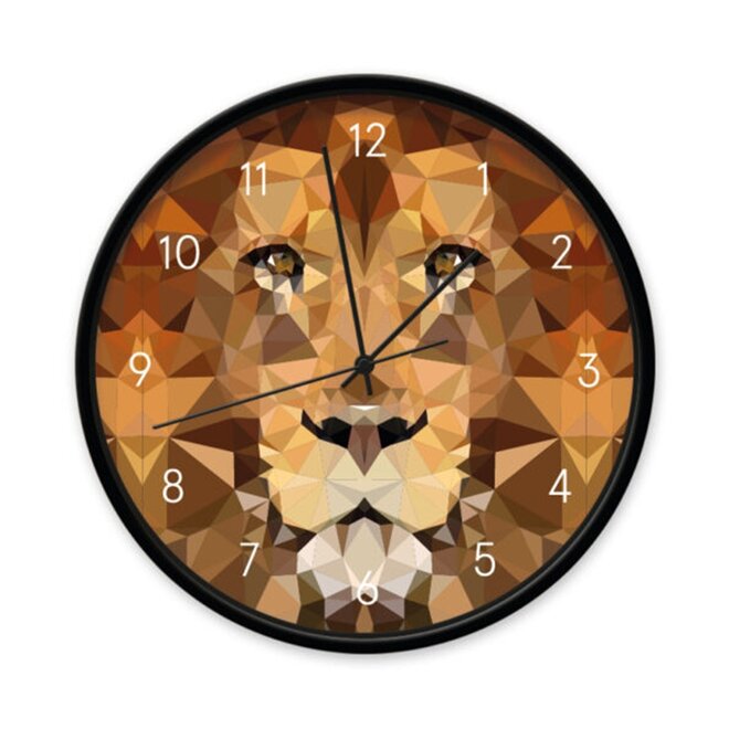 Klok met geometrische leeuw