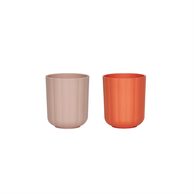 Drinkbeker Pullo roze-abrikoos set/2