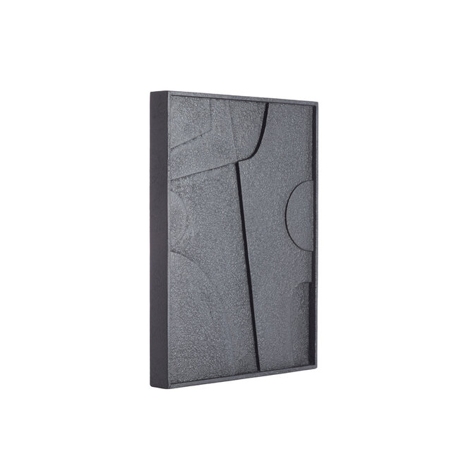 Wall ornament 80x8x60 cm COLINO wood matt black