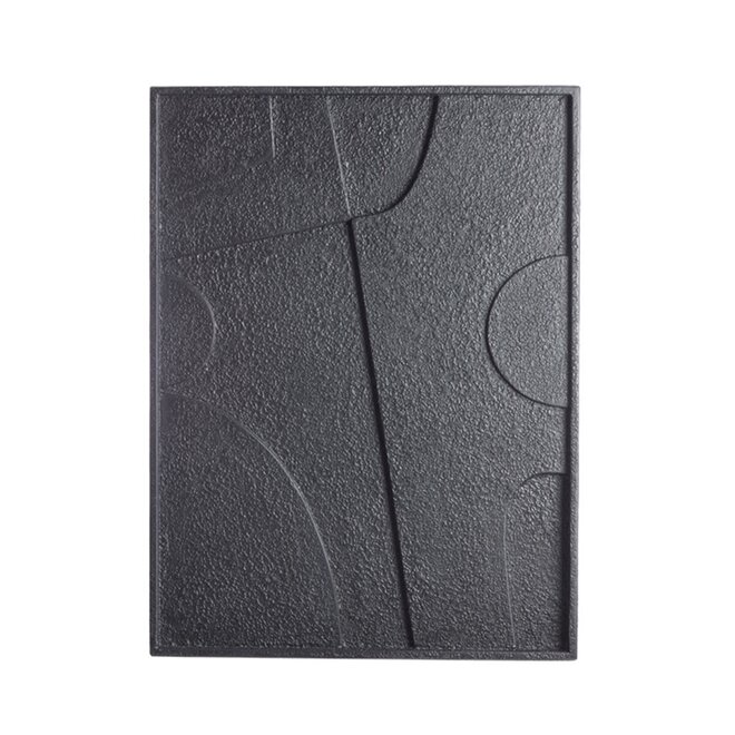 Wall ornament 80x8x60 cm COLINO wood matt black