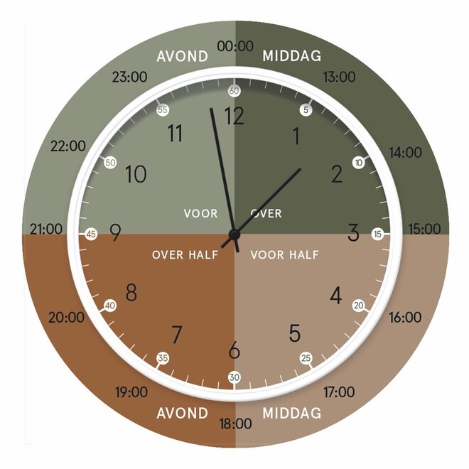 Learning clock Green Brown