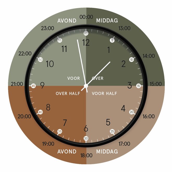 Learning clock Green Brown