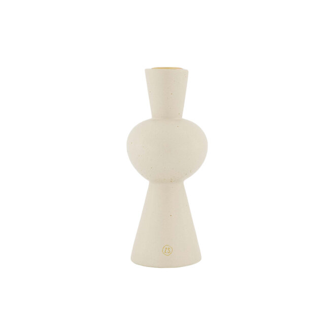Ceramic Candlestick with bulging sand speckles