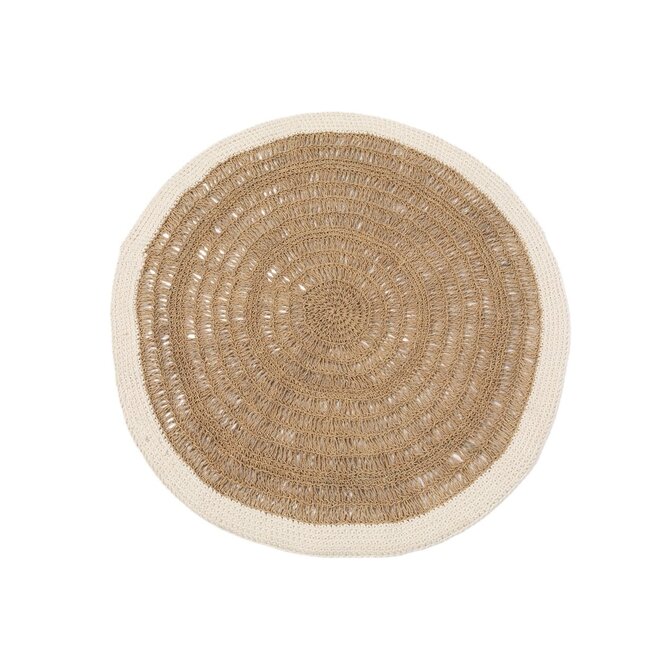 The Seagrass & Cotton Round Rug - Natural White - 100