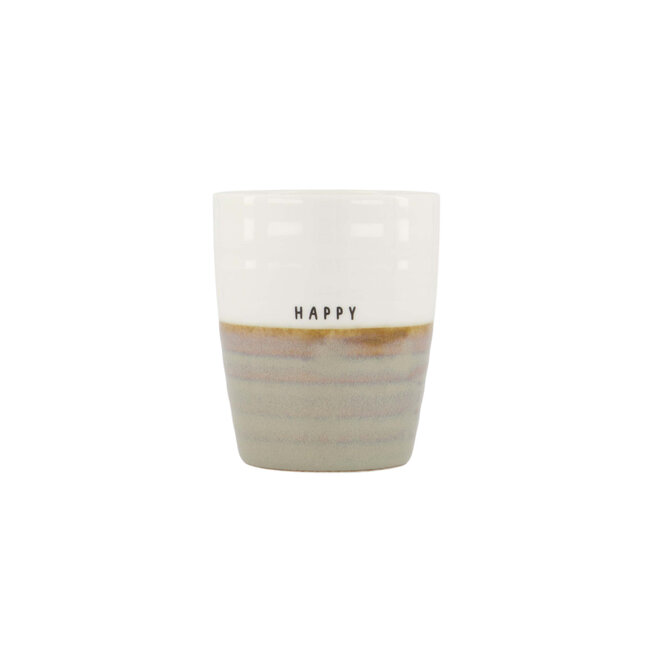 Coffee mug happy white sand