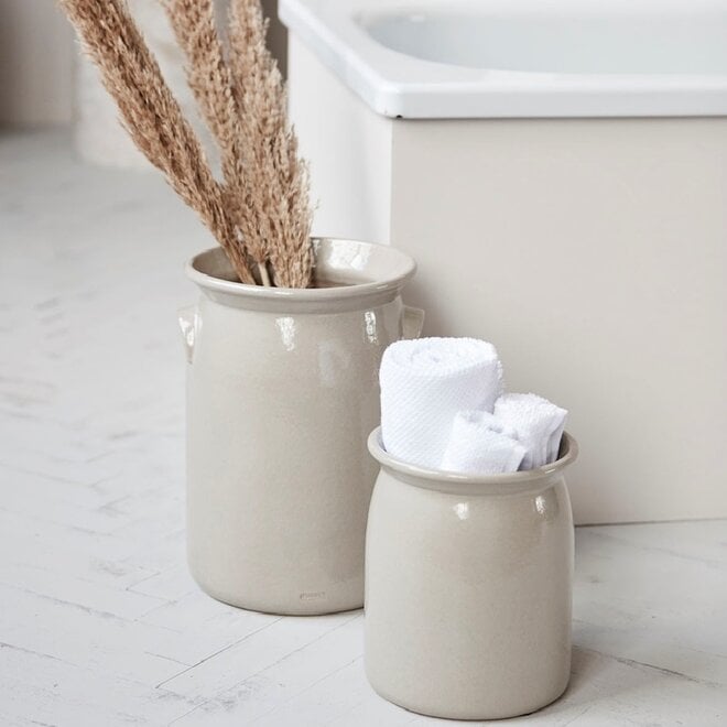 Ceramic Jar Shellish grey L