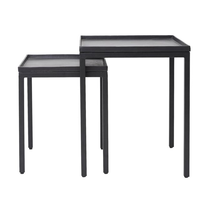 Set of 2 Side table KENDRA matt black