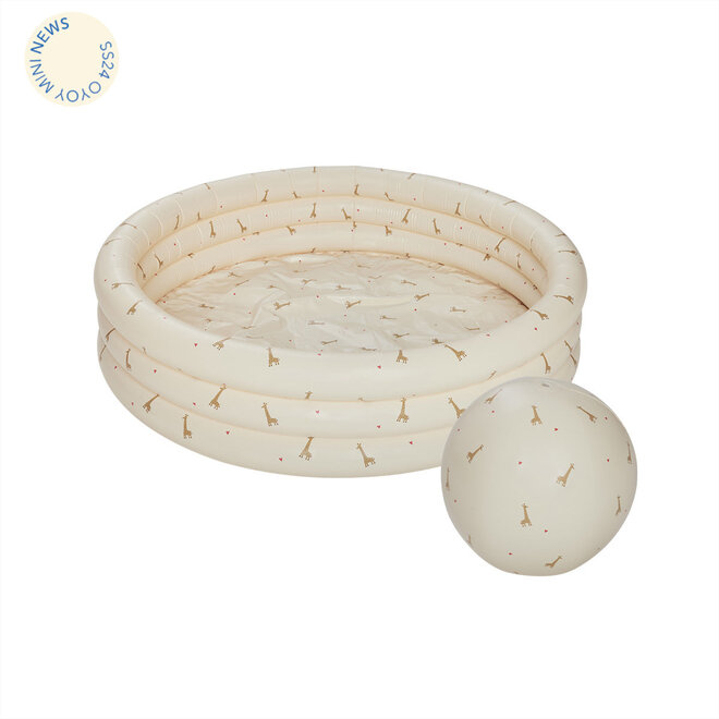 Giraffe Swimming Pool Small & Beach Ball - Butter