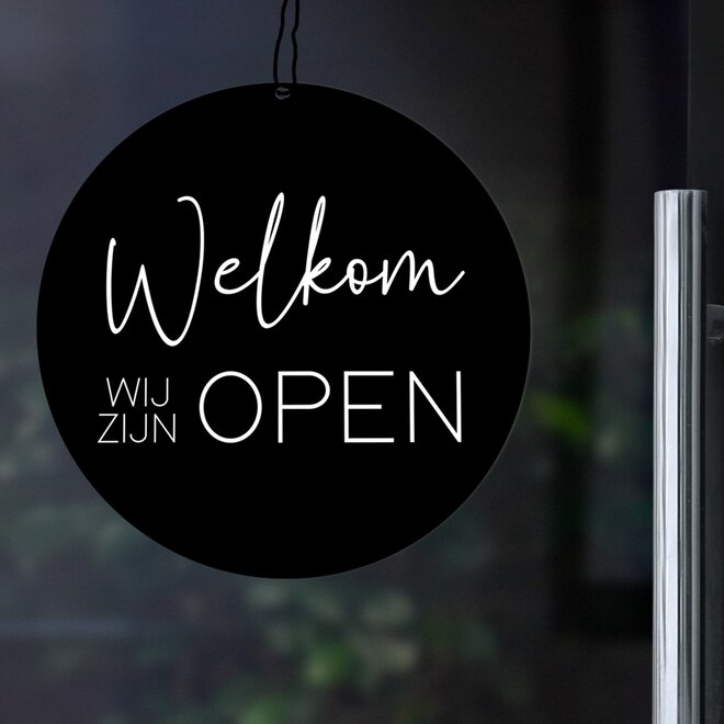 Shop Sign Open en Gesloten black white