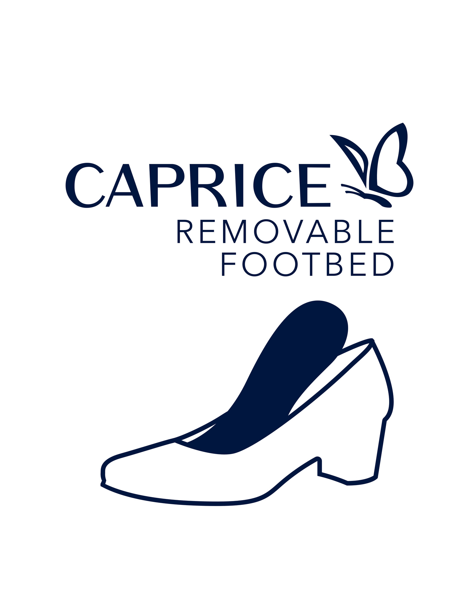 Caprice Pump in  H- wijdte met uitneembaar voetbed