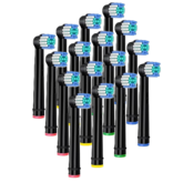 16 Opzetborstels geschikt voor elektrische tandenborstels van Oral-B (Zwart) (+ geen verzendkosten)