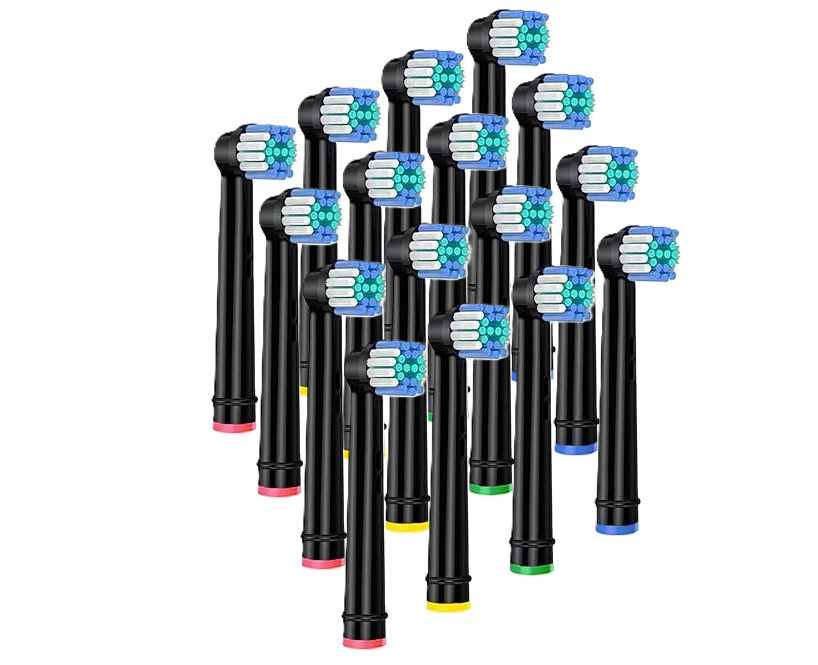 16 Opzetborstels geschikt voor elektrische tandenborstels van Oral-B (Zwart) (+ geen verzendkosten)