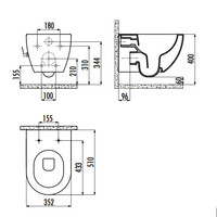 thumb-ALONI DESIGN OPHANG WC MET RVS SPROEIERAL55800 (BIDET) RIMOFF MET EEN GEÏNTEGREERDE WARM / KOUD WATER KRAAN-4