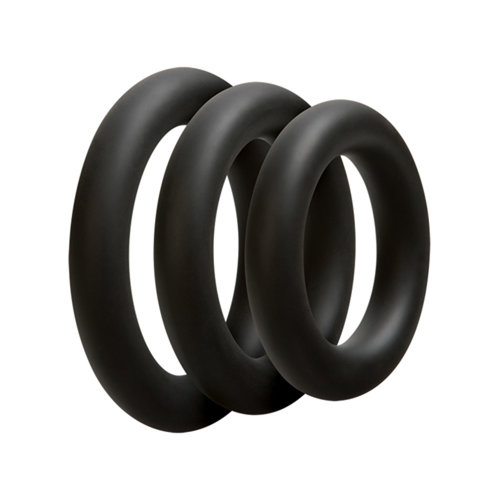 OptiMALE Driedelige cockring set - Dik - Zwart OptiMALE Driedelige cockring set - Dik - Zwart