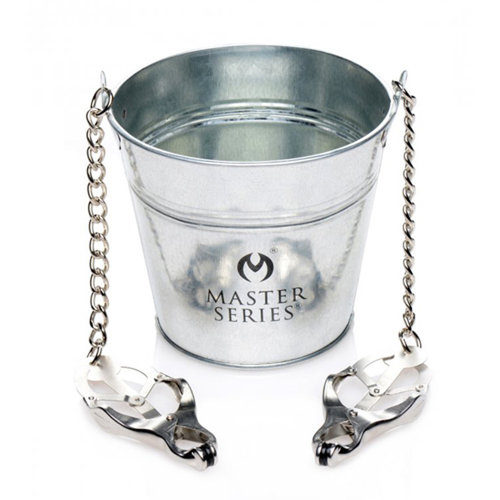 Master Series Slave Bucket Met Tepel-/Schaamlipklemmen Master Series Slave Bucket Met Tepel-/Schaamlipklemmen