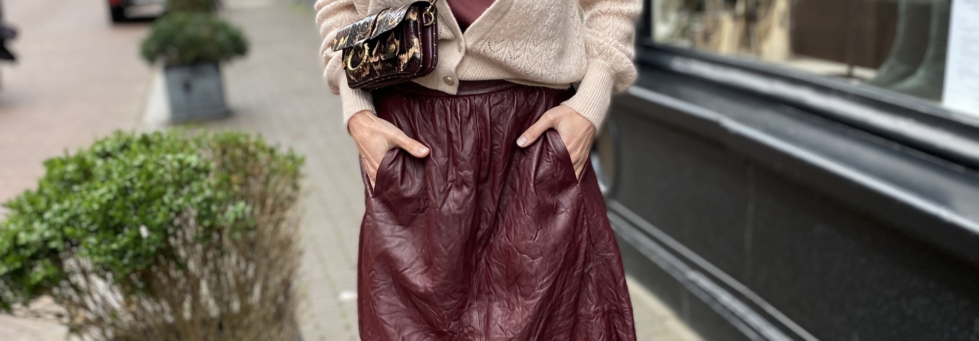 Leren rok JOSLIN CUIR FROISSE