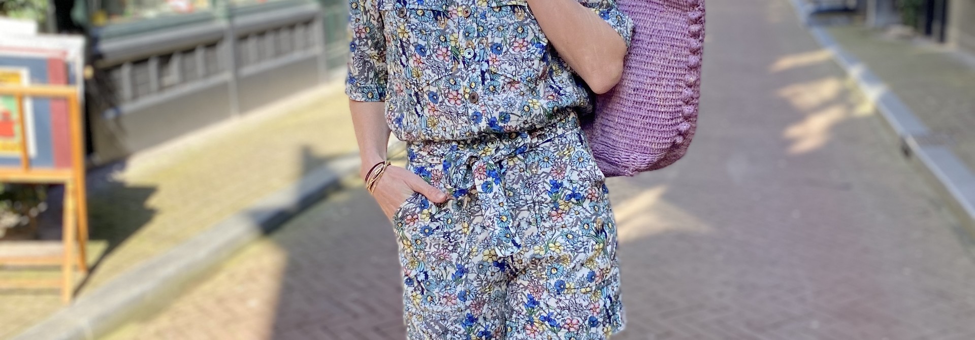 Jumpsuit kort COOKIS CRINKLE FLOWER