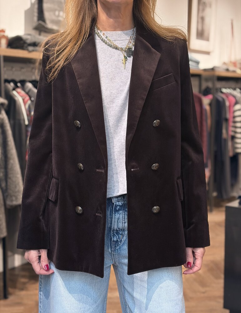 Zadig et Voltaire VASKA Blazer Velvet Dark Chocolate