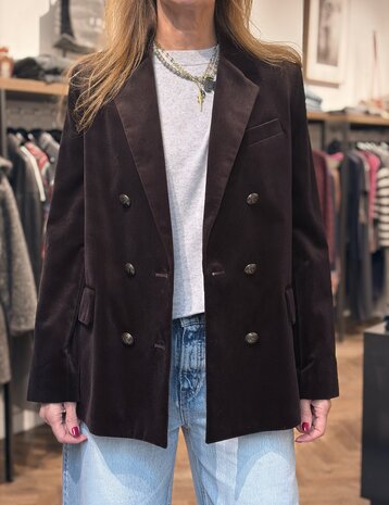 Zadig et Voltaire VASKA Blazer Velvet Dark Chocolate