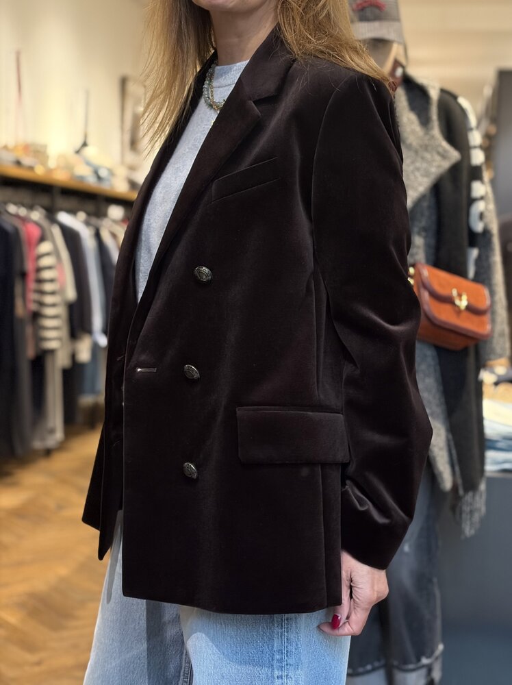 Zadig et Voltaire VASKA Blazer Velvet Dark Chocolate