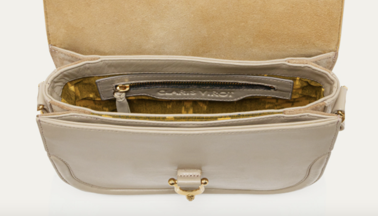 Claris Virot Gypsum Nappa Leather Mini Manon Bag