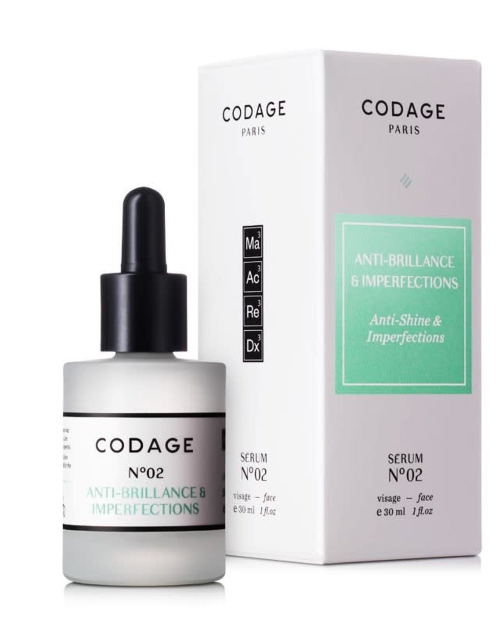 Codage Paris CODAGE PARIS-SERUM N°02   Anti-shine & Imperfections  30ML