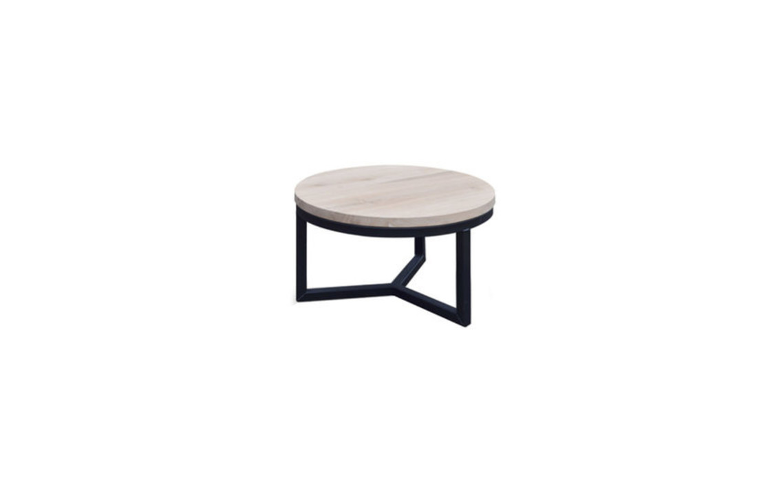 Ronde salontafel eiken met zwart stalen onderstel | 60 cm | Seesing |