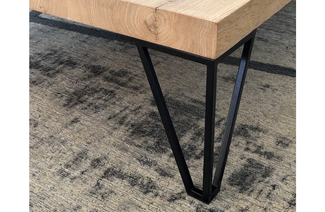 Massief eiken rechthoek salontafel met spinpoot | 120x60x22 cm