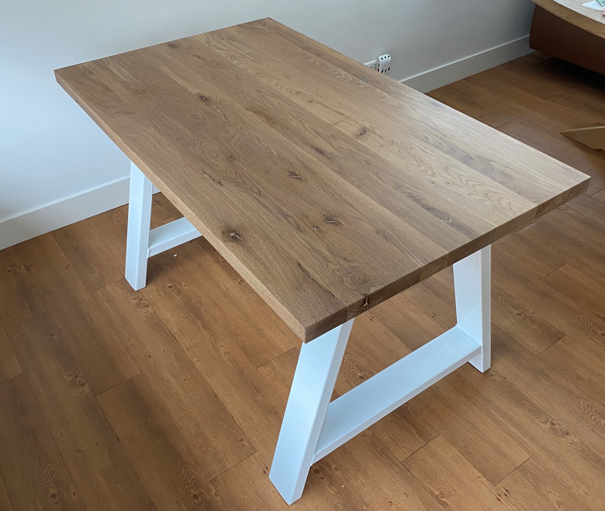 Eiken eettafel met A onderstel Small Steiken Meubelen Steiken meubelen