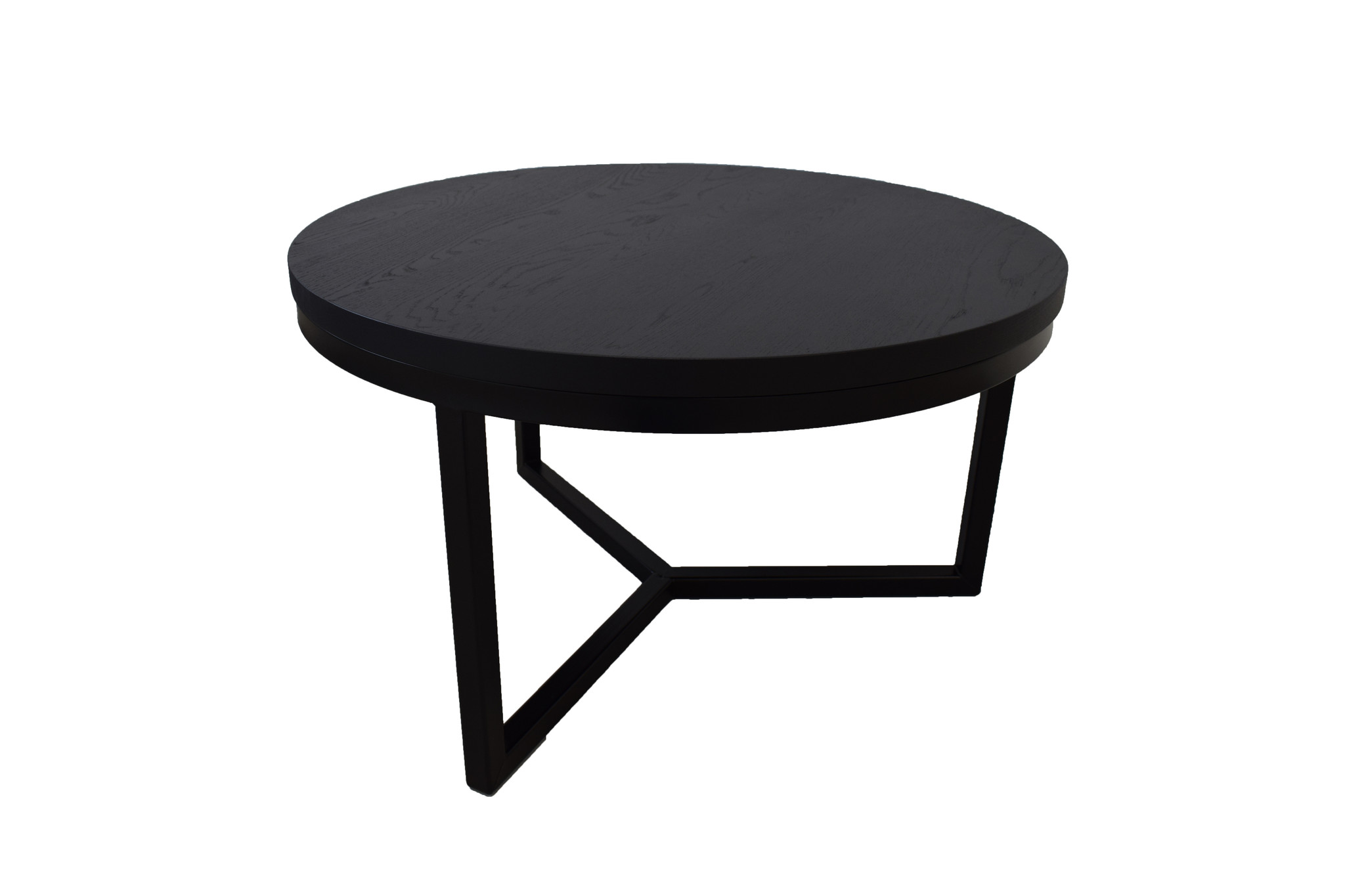 Zus Verminderen Knop Zwarte ronde salontafel eiken met stalen onderstel | 80 cm | Seesing -  Steiken meubelen