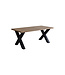 Steiken Massief eiken tafel met stalen X Poten | 10x10