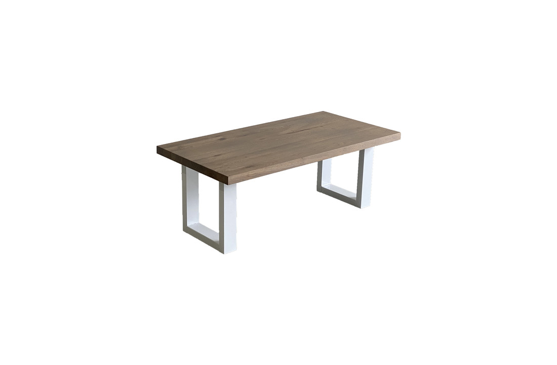Eiken salontafel rechthoekig met stalen U-poten | 120x60x45cm |