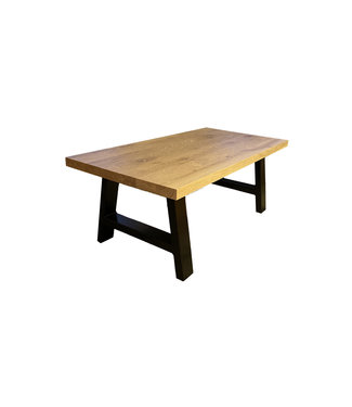 Steiken Eiken salontafel rechthoekig met stalen A  poten | 120x60 cm | 8x4