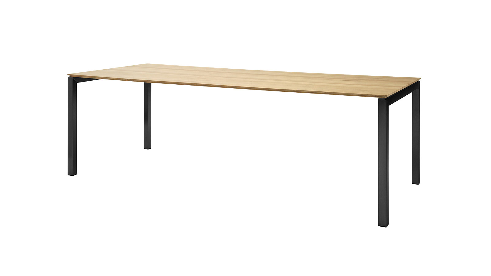koppeling Maand regionaal Eiken tafel design met zwart stalen kokerframe | 4x4 - Steiken meubelen