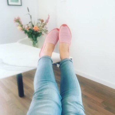 Jane and Fred.com Espadrilles streepjes rood wit 38