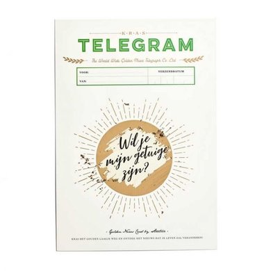Stratier Scratch telegram "we are expecting a child"