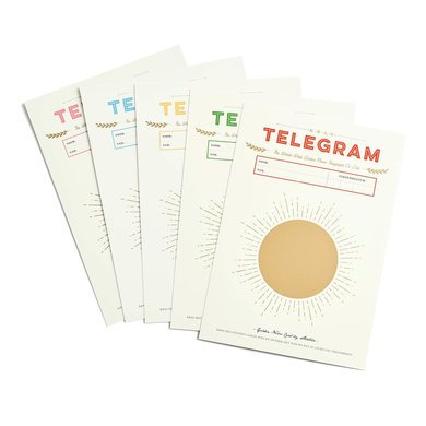 Stratier Scratch telegram "we are expecting a child"