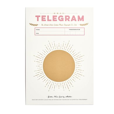 Stratier Scratch telegram "we are expecting a child"