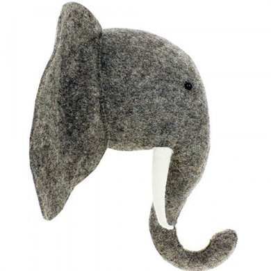 Fiona Walker Fiona Walker felt animal head Elephant head with trunk up