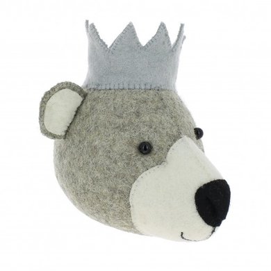 Fiona Walker Fiona Walker felt animal head bear with blue crown