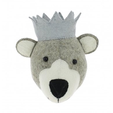 Fiona Walker Fiona Walker felt animal head bear with blue crown
