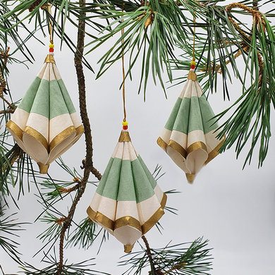 Anna Nera Anna Nera Christmas ornament mint gold set of 3