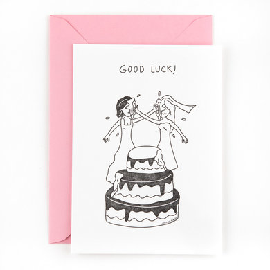 Studio Flash Studio Flash card Good Luck weddingcake woman