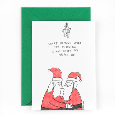 Studio Flash Studio Flash card Kissing santas