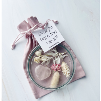 Rockstyle Rockstyle rozenkwarts hart en droogbloemen